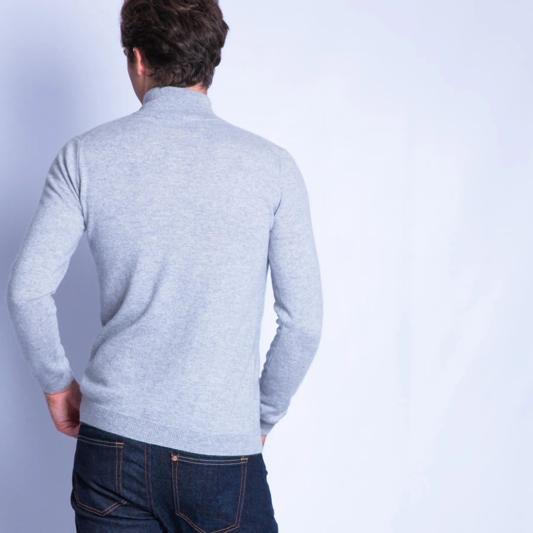 Montagut Pulls-Pull camionneur en cachemire - Emile 11-Gris clair