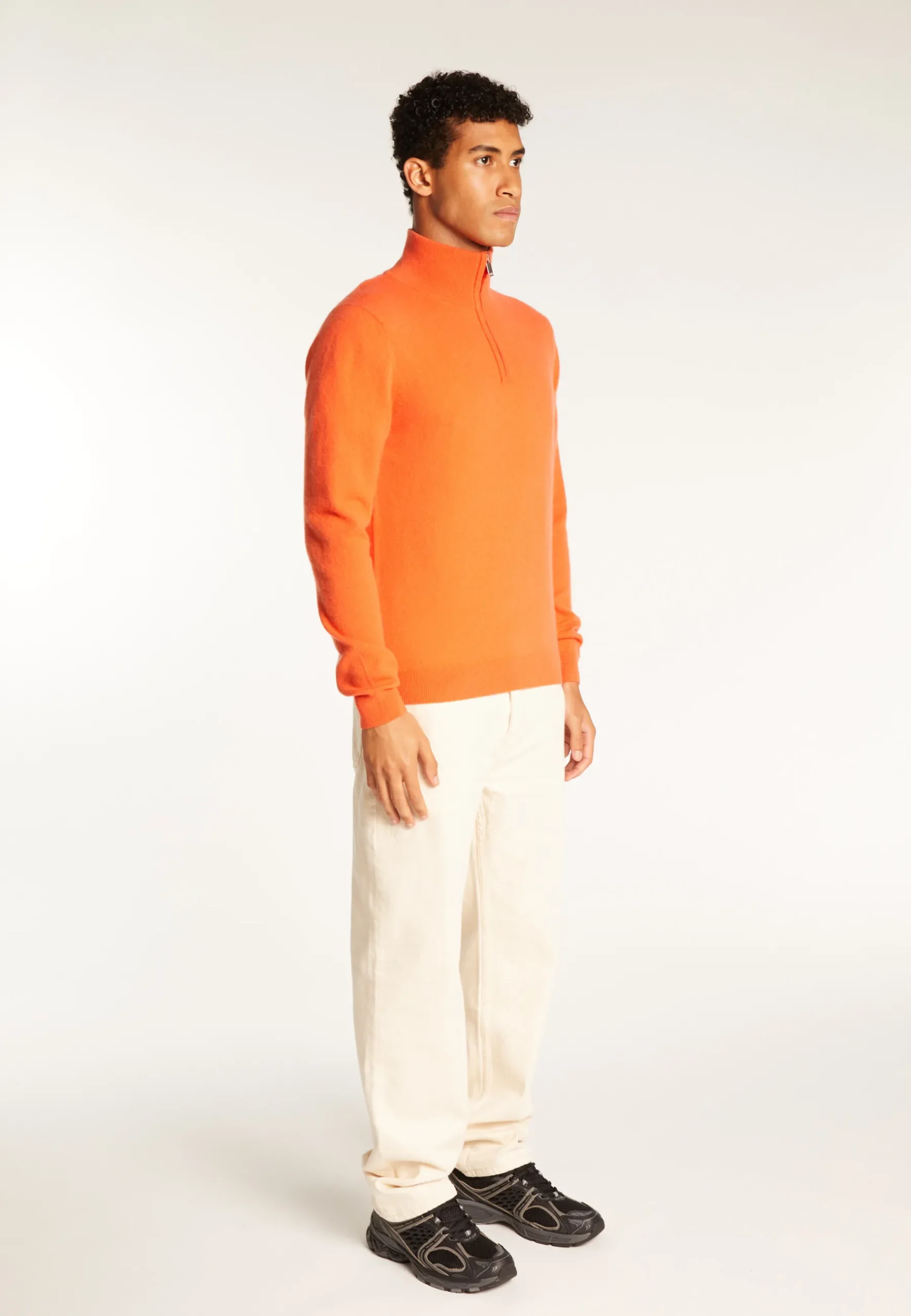 Montagut Pulls-Pull camionneur en cachemire - Emile 15-Orange