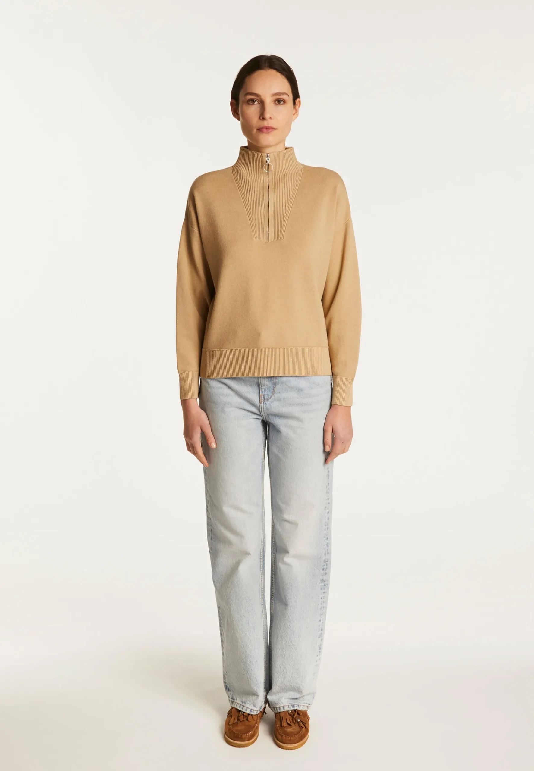 Montagut Pulls-Pull camionneur en laine melangée - Felicity 13-Beige moyen