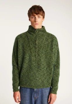 Montagut Pulls-Pull camionneur unisexe en mohair - Tenessy 83-Kaki
