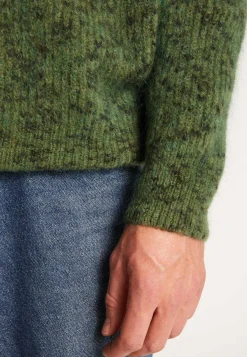 Montagut Pulls-Pull camionneur unisexe en mohair - Tenessy 83-Kaki