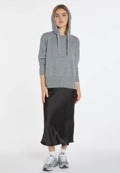 Montagut Pulls-Pull capuche laine et cachemire - Cassia 09-Gris moyen