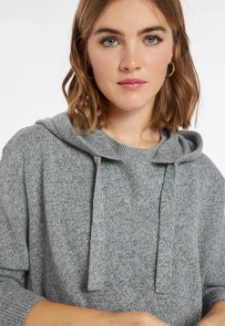 Montagut Pulls-Pull capuche laine et cachemire - Cassia 09-Gris moyen
