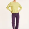 Montagut Pulls-Pull chiné en coton col bateau - Mello 90-Vert anis