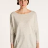 Montagut Pulls-Pull col bateau en cachemire et lin - Jacotte 11-Gris clair