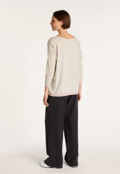 Montagut Pulls-Pull col bateau en cachemire et lin - Jacotte 11-Gris clair