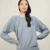 Montagut Pulls-Pull col bateau en coton cachemire - Felice 09-Gris moyen