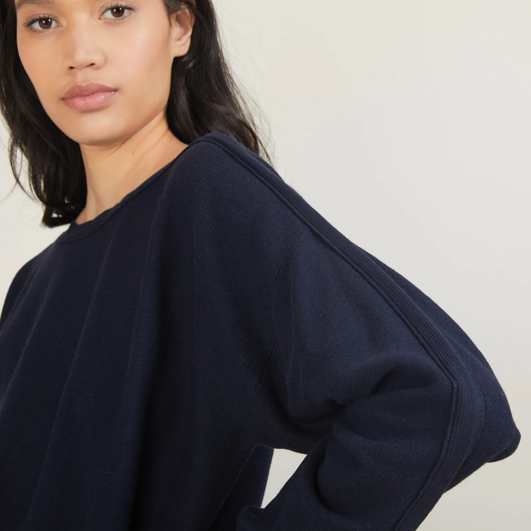 Montagut Pulls-Pull col bateau en coton cachemire - Felice 05-Bleu marine