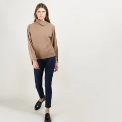 Montagut Pulls-Pull col boutonné en cachemire - Gretel bis 46-Marron clair