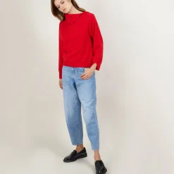 Montagut Pulls-Pull col boutonné en cachemire - Gretel bis 52-Rouge