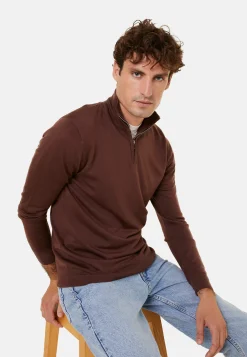 Montagut Pulls-Pull col camionneur avec logo en laine mérinos - Ryan 47Marron foncé