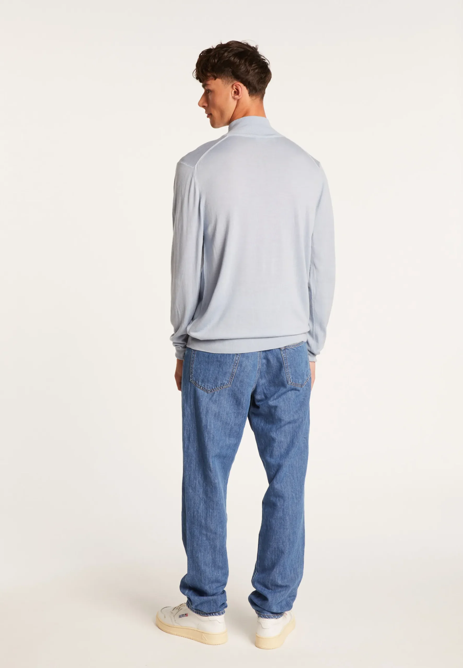Montagut Pulls-Pull col camionneur avec logo en laine mérinos - Ryan 77-Bleu ciel