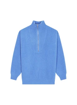 Montagut Pulls-Pull col camionneur en cachemire mélangé - French 06-Bleu moyen