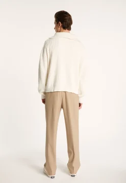 Montagut Pulls-Pull col camionneur en gros coton - Bill 02-Blanc