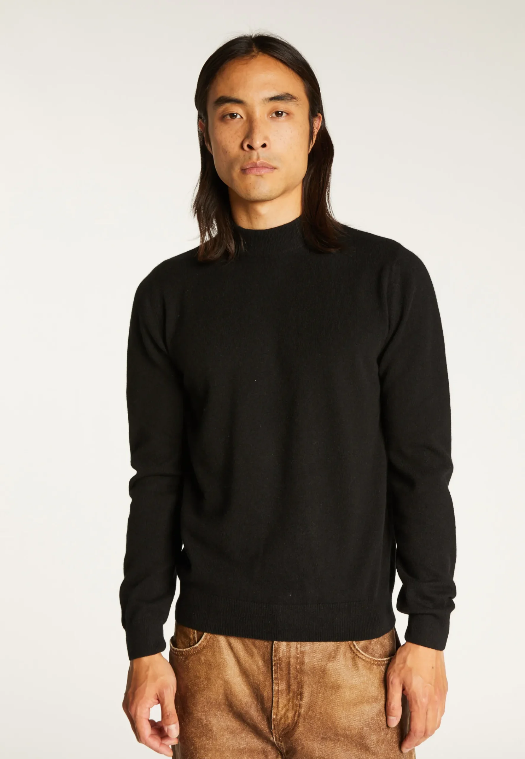 Montagut Pulls-Pull col montant en cachemire - Esteban 01-Noir