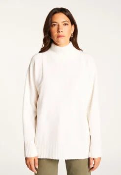 Montagut Pulls-Pull col montant en cachemire - Roxane 82-Ecru