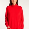 Montagut Les Incontournables-Pull col montant en cachemire - Athena 52-Rouge