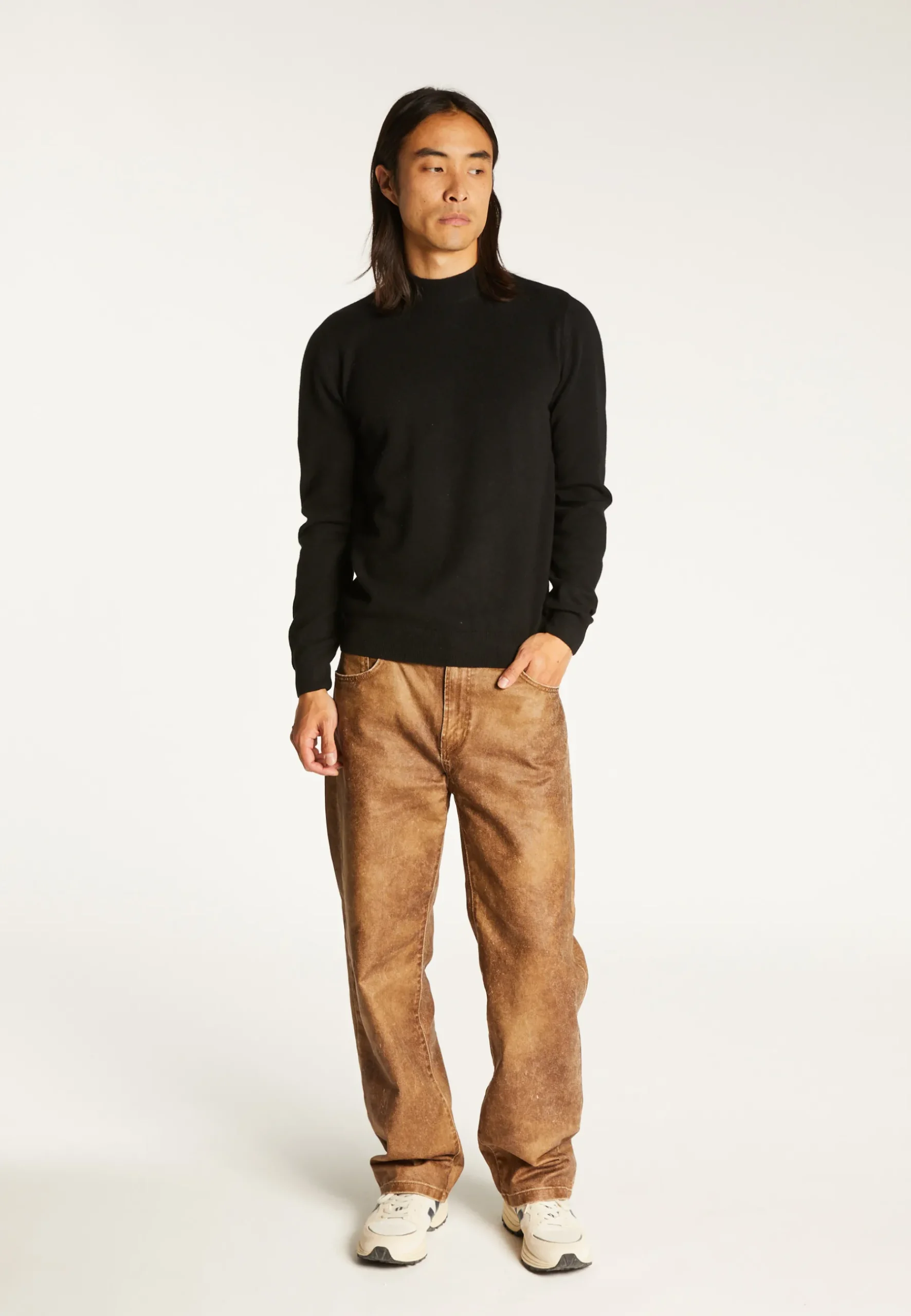 Montagut Pulls-Pull col montant en cachemire - Esteban 01-Noir