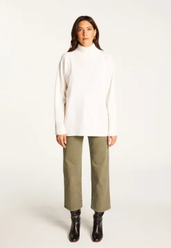 Montagut Pulls-Pull col montant en cachemire - Roxane 82-Ecru