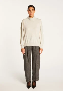 Montagut Les Incontournables-Pull col montant en cachemire - Athena 11-Gris clair