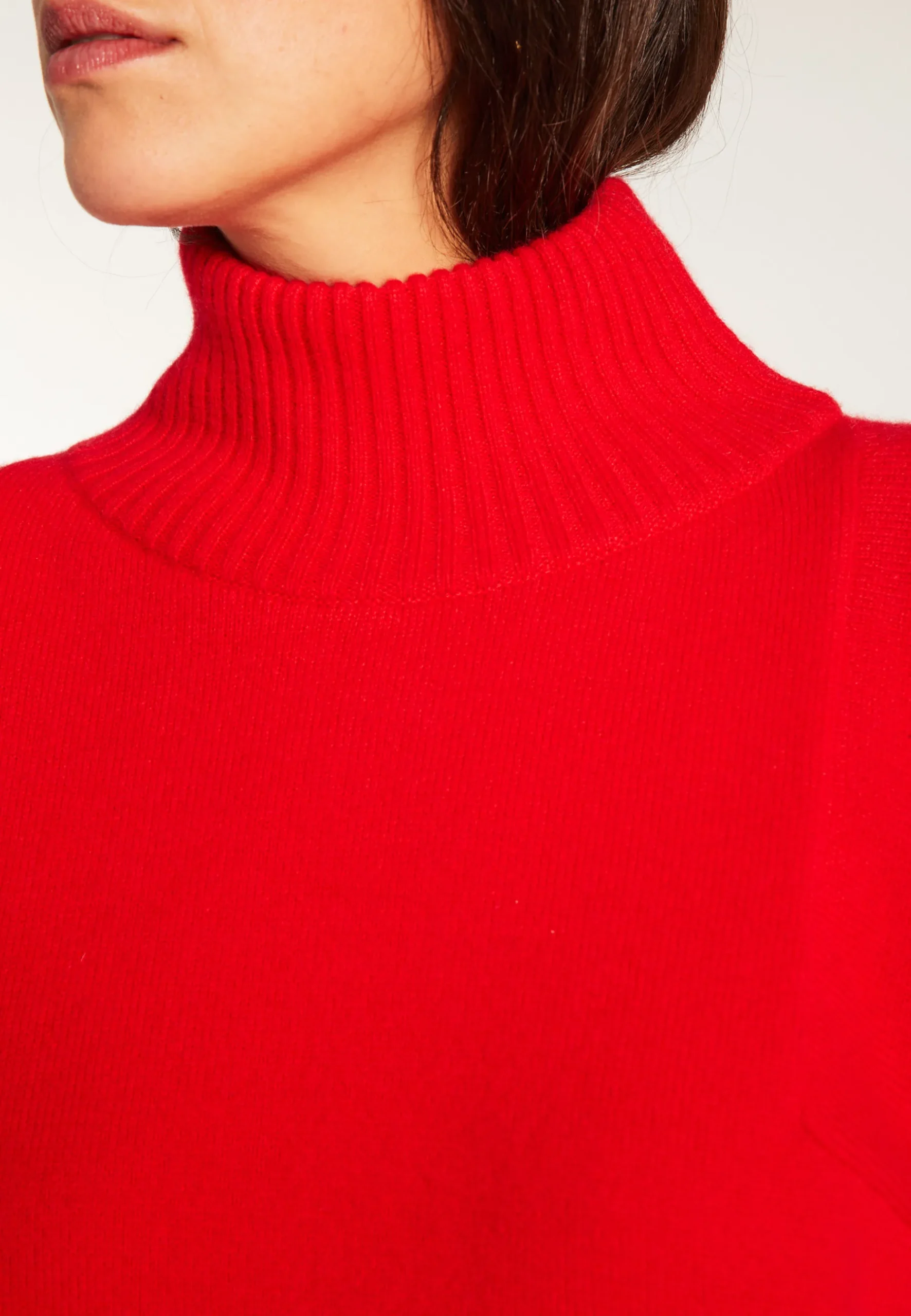 Montagut Pulls-Pull col montant en cachemire - Roxane 52-Rouge