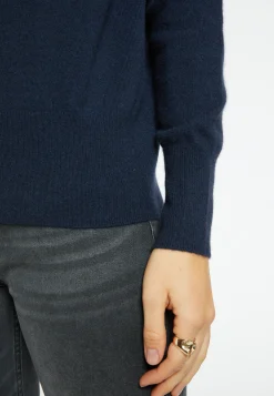 Montagut Les Incontournables-Pull col montant en cachemire - Bassa 05-Bleu marine