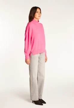 Montagut Les Incontournables-Pull col montant en cachemire - Athena 91-Fuchsia