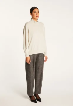 Montagut Les Incontournables-Pull col montant en cachemire - Athena 11-Gris clair