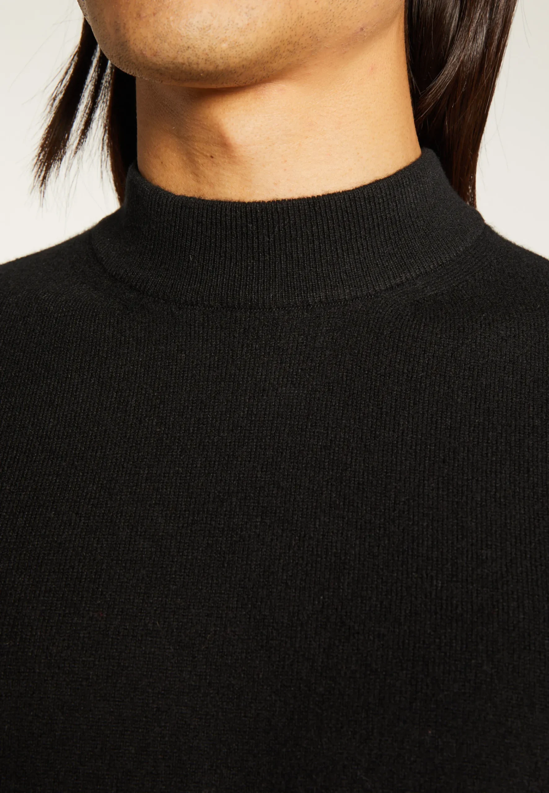 Montagut Pulls-Pull col montant en cachemire - Esteban 01-Noir