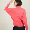 Montagut Pulls-Pull col montant en coton cachemire - Fanny 26-Rose foncé