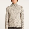 Montagut Pulls-Pull col montant en laine chiné - Papyrus 11-Gris clair