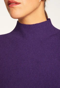 Montagut Pulls-Pull col montant en laine mélangée - Reagan 18-Violet foncé