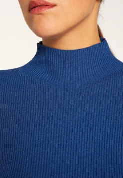 Montagut Pulls-Pull col montant en laine mélangée - Reagan 48-Bleu roi