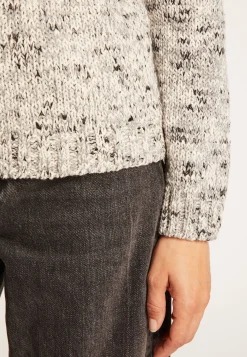 Montagut Pulls-Pull col montant en laine chiné - Papyrus 11-Gris clair
