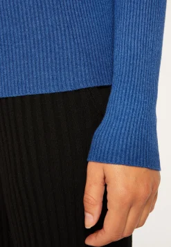 Montagut Pulls-Pull col montant en laine mélangée - Reagan 48-Bleu roi