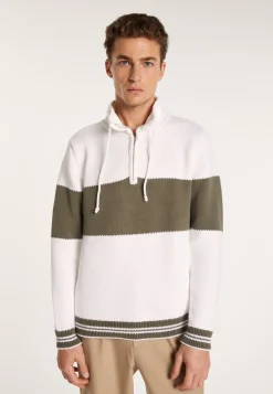 Montagut Pulls-Pull col montant zippé - Loic 02-Blanc