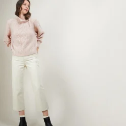 Montagut Pulls-Pull col montant zippé en mohair - Gilda 24-Rose clair