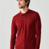 Montagut Pulls | Polos Et T-Shirts-Pull col polo avec logo en laine mérinos - Eni 51-Bordeaux