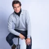 Montagut Les Incontournables-Pull col polo en cachemire - Franklin 11-Gris clair