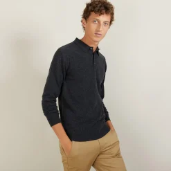 Montagut Pulls-Pull col polo en cachemire - Emerson 10-Gris foncé