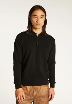 Montagut Pulls-Pull col polo en cachemire - Emerson 01-Noir