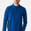 Montagut Pulls-Pull col polo en cachemire - Emerson 06-Bleu moyen