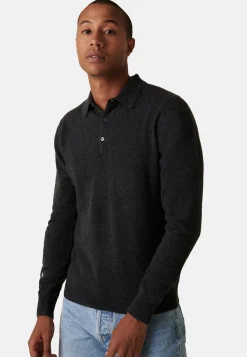 Montagut Pulls-Pull col polo en cachemire - Emerson 78-Gris anthracite