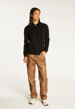 Montagut Pulls-Pull col polo en cachemire - Emerson 01-Noir