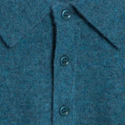 Montagut Les Incontournables-Pull col polo en cachemire - Franklin 22-Vert moyen