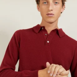 Montagut Pulls-Pull col polo en cachemire - Emerson 51-Bordeaux
