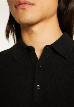 Montagut Pulls-Pull col polo en cachemire - Emerson 01-Noir