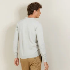 Montagut Pulls-Pull col polo en cachemire - Emerson 11-Gris clair