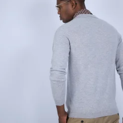 Montagut Pulls-Pull col polo en cachemire - Emerson 11-Gris clair