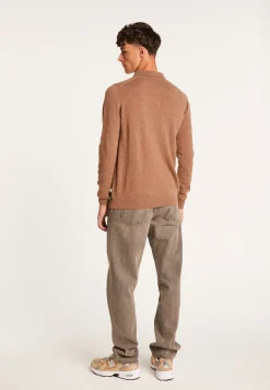Montagut Pulls-Pull col polo en cachemire - Emerson 46-Marron clair